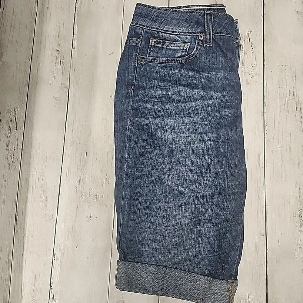 Joe's Jeans Rolled Honey Bermuda Shorts Paltrow Blue Denim Wash Low Rise W 28x12